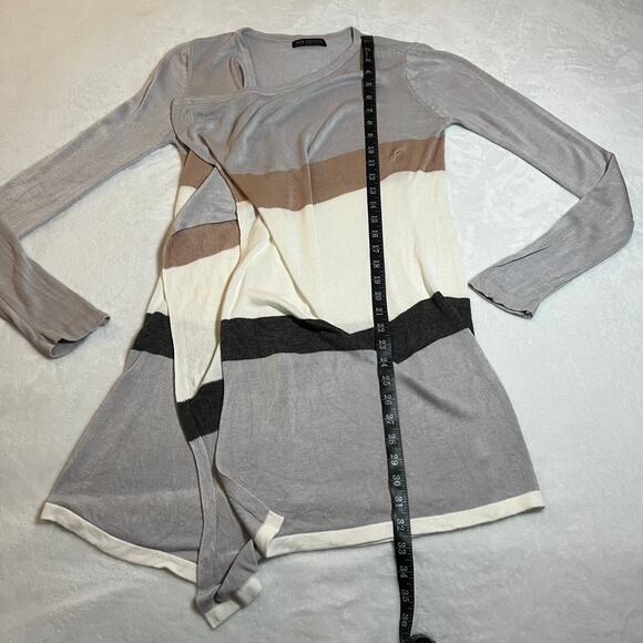 Bajee Collection by Becool Stripe Open Front Lightweight Cardigan Size S Casual - Picture 6 of 8